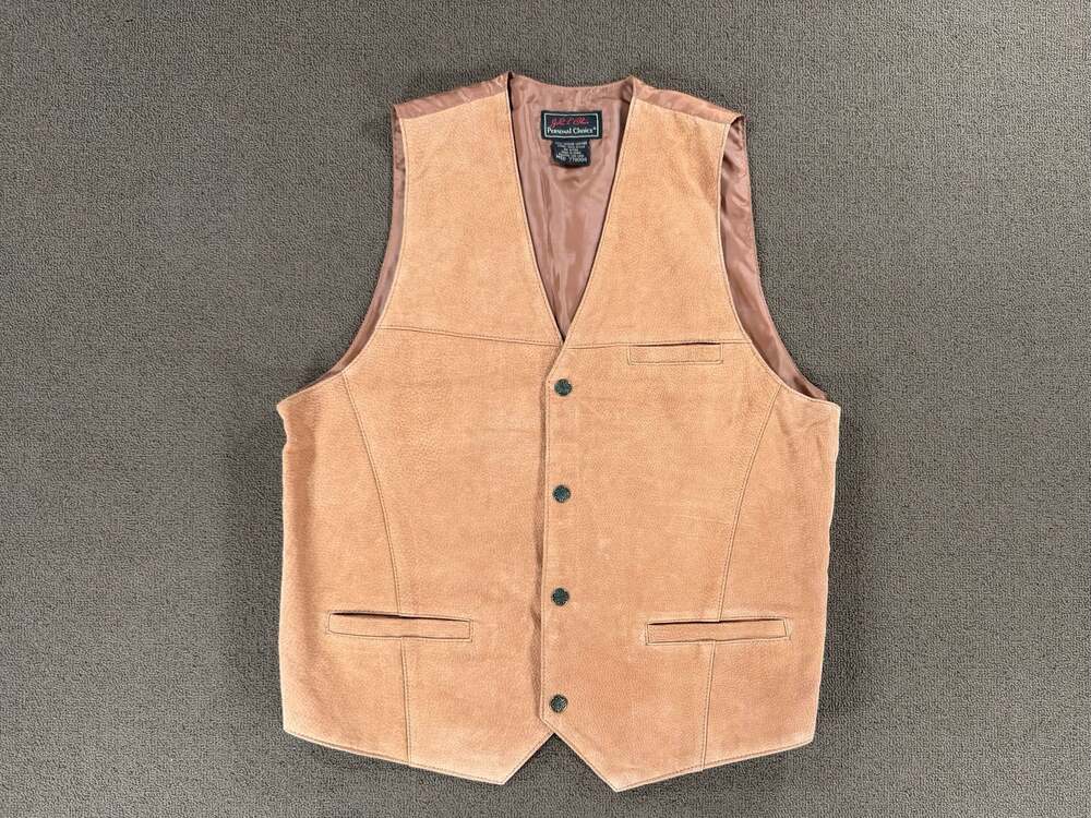John L. Blair Personal Choice Men's Genuine Leather Button-Front Vest